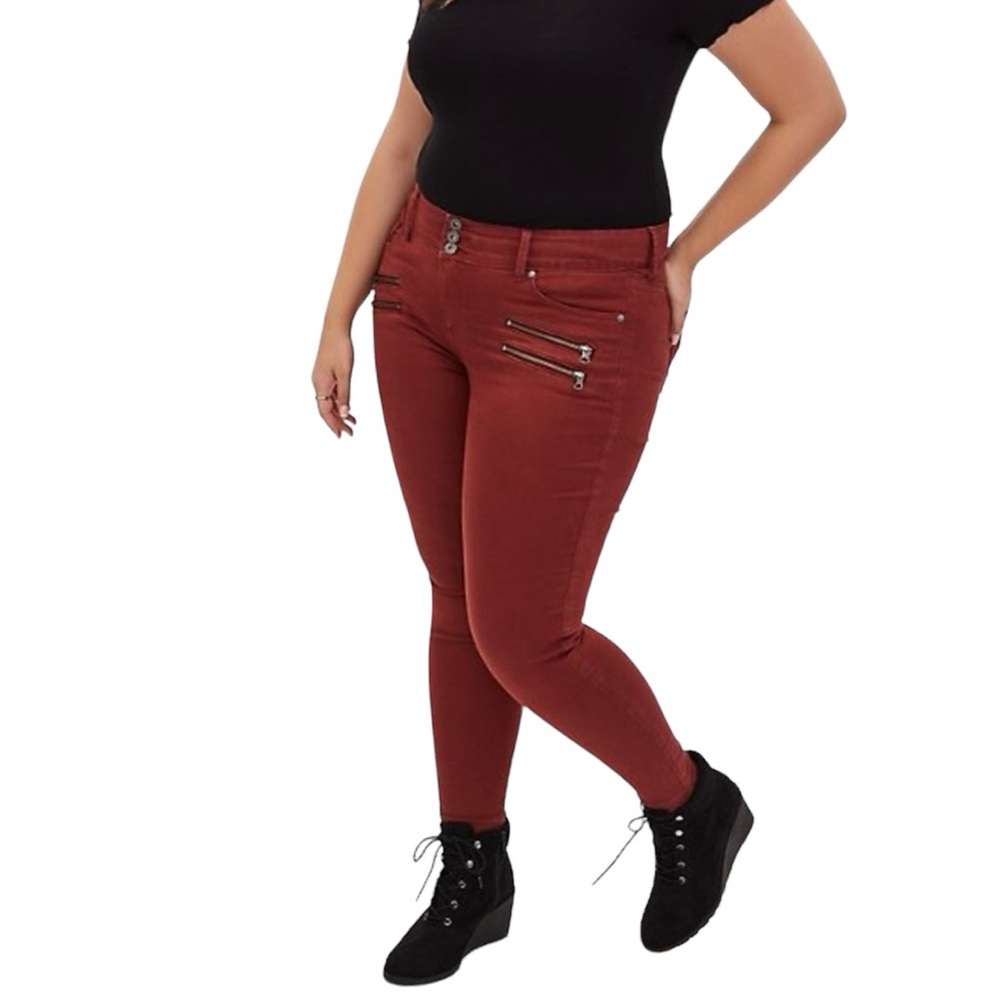 TORRID Burgundy Wine Soft Stretch Denim Skinny Jegging Jeans 18R